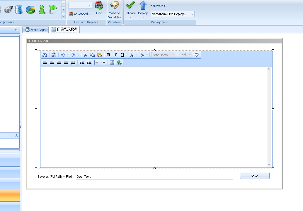 rich text document to pdf